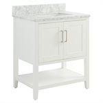 Sheraton 30" White Vanity with Carrara Marble Top