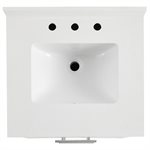 Iconic 24" White and Silver Vanity with Pure White Quartz Top