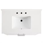 Iconic 36" White and Silver Vanity with Pure White Quartz Top