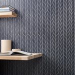 Motek Royal Blue Crackled Glossy Herringbone