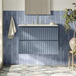 KIT - Adeline Denim 30" Single Vanity with Integrated Solid Surface Top