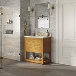 Dayton Woodgrain 30" Single Vanity with Pure White Quartz Top