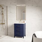 Iconic 24" Navy and Gold Vanity with Carrara Marble Top