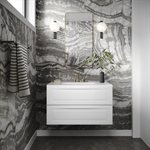 Alma White 36" Vanity with Integrated White Solid Surface Top