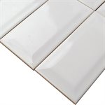Everyday Beveled 3x6 White Ceramic Tile 