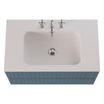 KIT - Adeline Denim 36" Single Vanity with Integrated Solid Surface Top