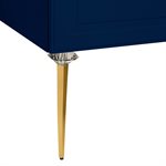 Alma Blue 36" Vanity w / Gold Legs & Knobs with Integrated White Solid Surface Top