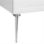 Alma White 36" Vanity with Chrome Legs & Knobs without Top