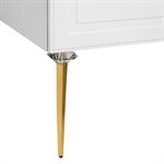 Alma White 30" Vanity with Gold Legs & Knobs without Top