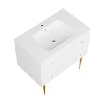 KIT- Alma Bianca 36" Vanity With Gold Legs & Lucite Hardware