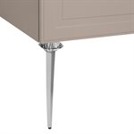 Alma Taupe 42" Vanity w / Chrome Legs & Knobs with Integrated White Solid Surface Top