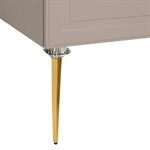 Alma Taupe 36" Vanity w / Gold Legs & Knobs with Integrated White Solid Surface Top