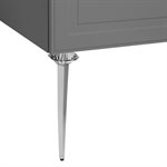 Alma Gray 36" Vanity w / Chrome Legs & Knobs with Integrated White Solid Surface Top