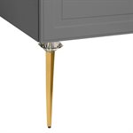 Alma Gray 42" Vanity w / Gold Legs & Knobs with Integrated White Solid Surface Top